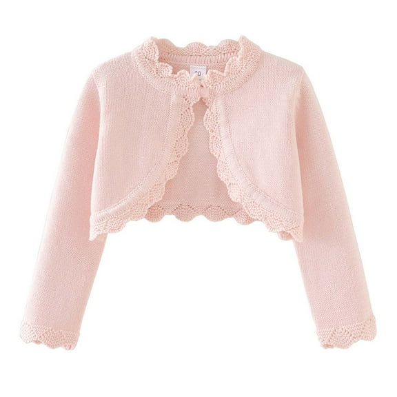 AWZXDE Girls Casual Knit Cardigan Sweater Open Front Top Soft Comfortable For Everyday Wear Pink 9-10 Years