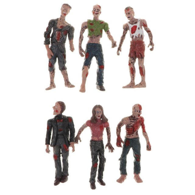 Figuras de cadáveres ambulantes 6 Piezas de Zombies Pintada Plástico en Miniatura Decoración para Hogar Fanmusic Figuras de cadáveres ambulantes