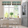 thumbnail image 2 of 2 Pack Valances Window Treatments, Teal and Brown Farmhouse Kitchen Cooking Blackout Adjustable for Living Room Bathroom Bedroom Kitchen Over Sink, 18x52 Inch Rod Pocket Valances, 2 of 5