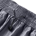 thumbnail image 4 of WIZUTIZ Mens Jogger Cargo Pants Elastic Drawstring Waist Baggy Sweatpants Lightweight Waterproof Techwear Pants with Pocket, 4 of 5