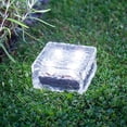 thumbnail image 2 of Luz solar de ladrillo de vidrio, luz LED solar de cubo de hielo, lámpara de piedra de ladrillo de cristal, jardín, patio, camino, piscina, decorativa (4 piezas blancas), 2 of 5