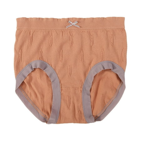 Kmdttou Women s Underwear Cotton Sexy Lace High Cut Panties Comfort Bikini Panty Stretch Underpants Breathable Ladies Briefs (Available in Plus Size) Orange-M