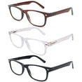 thumbnail image 3 of 3 Packs Fashion Rectangular Vintage Multi Colors Reading glasses for Women for Men, Reading Glasses + 4.00, 3 of 4