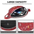 thumbnail image 4 of Fanny Pack Red Christmas Candy Cane Pattern Waist Pack Bag,Running Cross Bag,Waterproof Large Fanny Packs for Women Men for Travel Running Hiking Cycling, 4 of 6