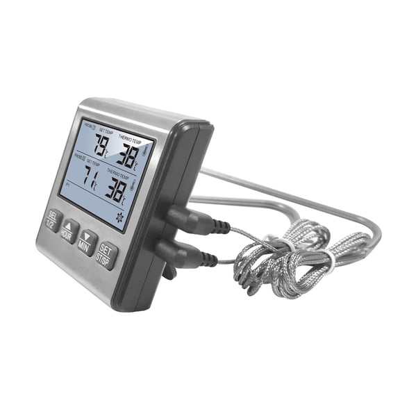 Large Screen BBQ Thermometers Double Probe Timer Alarm Instantly Read Meat Thermometers for Grills and Cooking
