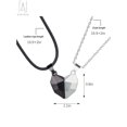thumbnail image 2 of Gustave 2Pcs Lovers Matching Friendship Heart Pendant Couple Magnetic Heart Necklace Two Souls One Heart Pendant Jewelry Gift, 2 of 10