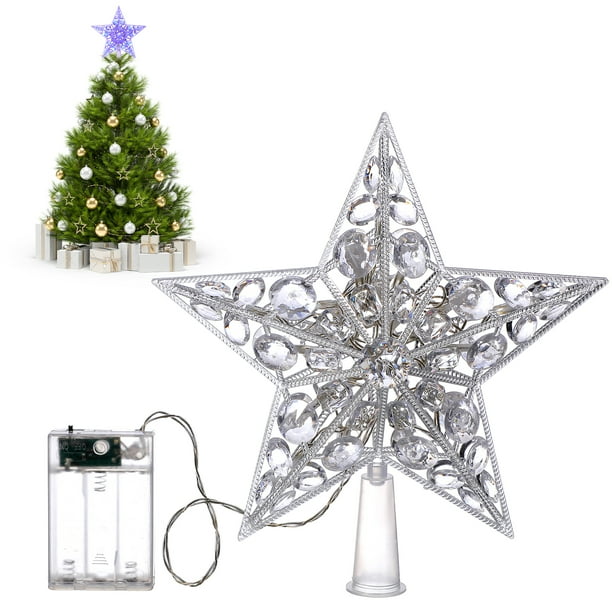 1 lámpara LED de cadena luminosa para árbol de Navidad, lámpara decorativa con forma de estrella para decoración.