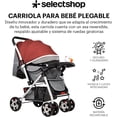 thumbnail image 3 of Carriola Infantil De Lujo Con Toldo De Viaje Compacta Y Ligera Carriola Para Bebe Con Jugetes Tela Transpirable Carrito Para Bebe Con Mango Ergonomico Carreola Ultra Ligera Y Comoda (Roja), 3 of 8