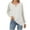 White, variant on SHTXOZHI Lace Blouses for Women Long Sleeve Crewneck Cutout Pleated Tops Hollow Out Trendy Shirt