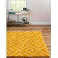 thumbnail image 4 of Unique Loom Trellis Shag Collection Area Rug - Ruth (4' Square Yellow/Ivory), 4 of 9
