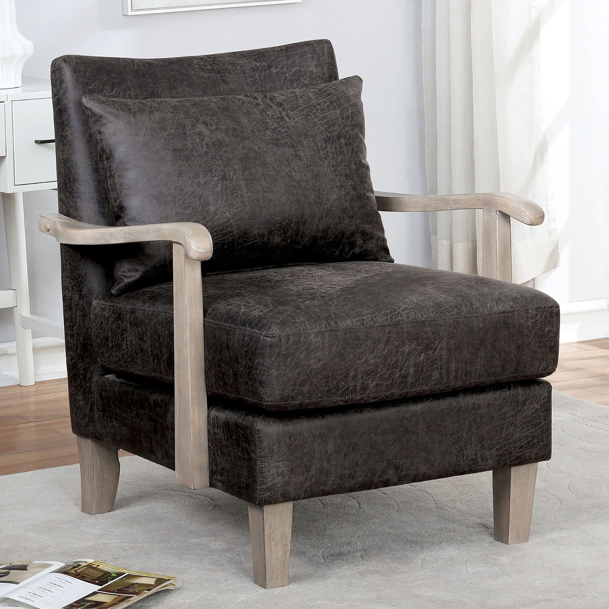 Furniture of America Khari Lounge Chair, Gray