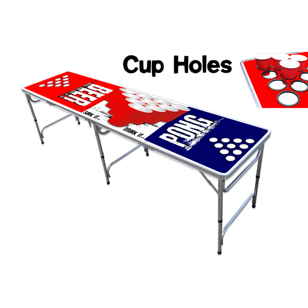 8Foot Professional Beer Pong Table w/ Cup Holes Beer Pong Edition