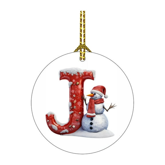 OEFNTAC Decorations Christmas Snowman Letter Pendant 2024 Acrylic Car Hanging Ornament Cute Alphabet Tree Decoration Saint 8x8cm Christmas Decorations