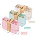 thumbnail image 4 of Kidsjoy Green Stackable Bento Lunch Box, 3-Compartment Wheat Straw with Cutlery for Kids | Food Storage & On-the-Go Container, 4 of 7