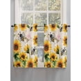 thumbnail image 3 of Sunflower Farmhouse Kitchen Curtains 54 Inches length, Spring Summer Vintage Floral Bee Window Treatment Curtain Drapes, Thermal Insulated Drapes for Basement Hotel RV, 42"x54", 2 Panels, 3 of 7