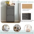 thumbnail image 6 of PORKISS Shoe Cabinet, Wood Entryway Cabinet with 2 Flip Drawers, Modern Shoe Rack with Drawer and Adjustable Panel for Hallway, Grey, 6 of 12