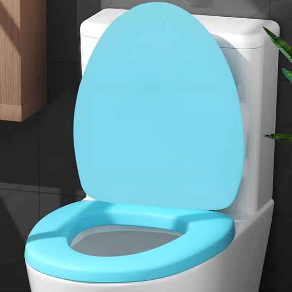 LAMIRO Soft Elongated Vinyl Toilet Seat,18" Soft Vinyl Cover with Comfort Foam Cushioning,Fits Elongated Size Fixtures,Easy to install