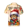 thumbnail image 2 of Merry Christmas Santa Abyssinian Scarf Twinkling Lights Xmas Holiday Hawaiian Shirt Breathable Summer Unisex Merch Cat Lover Kitten Owner Gifts - 00022, 2 of 6