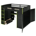 thumbnail image 4 of Full Size Gamer Loft Bed with Desk & RGB Lighting - Green, 4 of 8