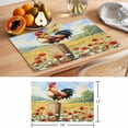 thumbnail image 6 of Spring Floral Rooster Placemats Set of 6 Retro Rooster Farmhouse Place Mats Indoor Wipeable Table Mats Washable Cloth Dining Table Placemats for Kitchen Holiday Party Home Decor 13x19 Inch, 6 of 9