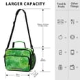 thumbnail image 3 of Insulated Lunch Bag 6L Leak-Proof Lunch Box with Shoulder Strap Multiple Pockets Lunch Tote Green Ink Splatter Pattern, 3 of 9