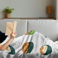 thumbnail image 3 of Sushi Soft Flannel Fleece Throw Blanket, Exotic Japanese Cuisine Infographic with Temaki Futomaki Gunkan and Nigiri, Cozy Plush for Indoor and Outdoor Use, 50" x 60", Multicolor, by Ambesonne, 3 of 5