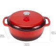 thumbnail image 2 of Enameled Cast Iron Dutch Oven Pot with Lid, Heavy-Duty, 4.3-Quart, Red, 2 of 5