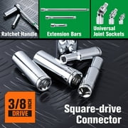 SK Hand Tools SK01346 12 Piece SAE 3/8 Drive Set Deep Socket Set