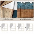 thumbnail image 5 of Farmhouse Navy Blue Brown Swag Valances for Windows, Kitchen Curtains 36 Inch Length 2 Panels Set, Vintage Wooden Striped Short Curtains for Small Windows Rod Pocket Cafe Curtains Drapes 28"x36", 5 of 8