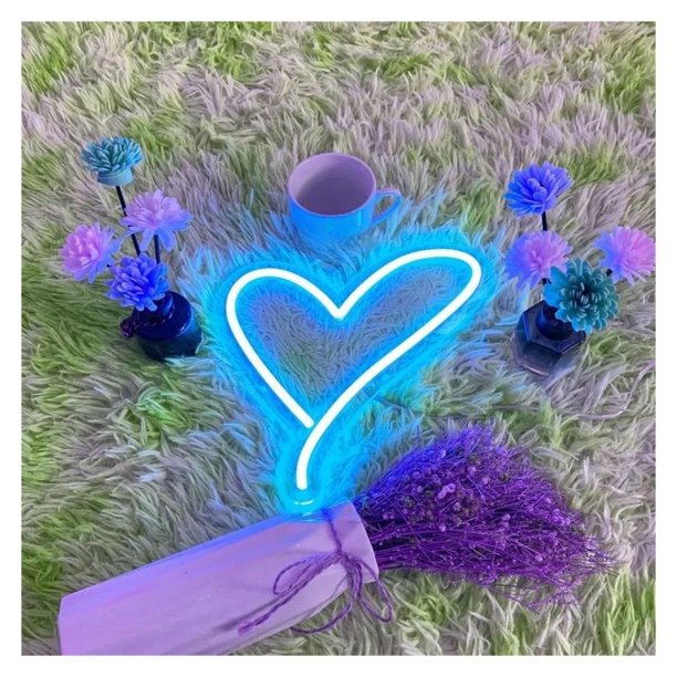 Letrero De Neón Con Forma Corazón Luz , Nocturna Regulable Alimentada Por USB Para Decoración Pared 30cmx30cm