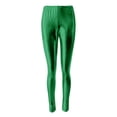 thumbnail image 4 of KHONTS Women's Shine Leather Leggings Tight Fit Stretchy Comfortable High Waist Wear for Nightclub Stage Performance Dark Green XL, 4 of 4