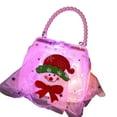 thumbnail image 4 of ievspot  Christmas Handbag Faux Pearl Strap Glowing Festive Children Gift Bag for Merry Christmas Holiday Decoration, 4 of 8
