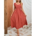 thumbnail image 3 of Yesfashion Wholesale Women's Casual Round Neck Short Sleeve Midi Dress Stretchy Waist Long Dress, 3 of 8