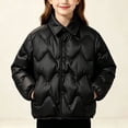 thumbnail image 2 of KyCheLot Winter Jacket for Girls Button Lapel Neck Long Sleeve Jackets Comfy Thermal Windproof Outerwear, 2 of 8