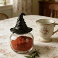 thumbnail image 4 of Witch-Themed Gothic Spice Jar, Glass Storage Jar with Iron Stand, Dark Style Kitchen Decor Canister, Unique Seasoning Holder for Home, Kitchen, Dining & Gothic Decor Use, 4 of 6