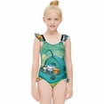 thumbnail image 3 of The Octonauts Girls Swimsuit Ruffle One-piece Beachwear Kids Cute Swimwear Summer Bathing Suit 10-12Y(150cm), 3 of 8