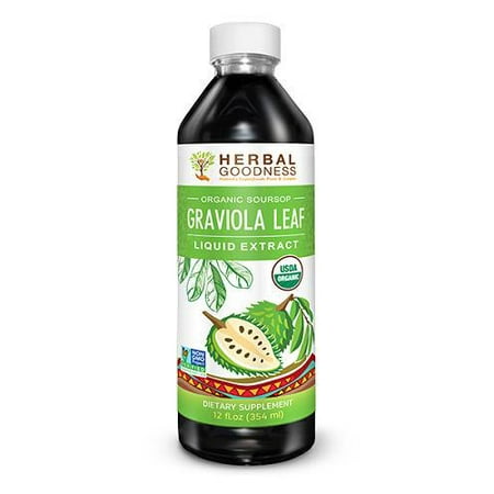 Graviola Leaf Extract Liquid - Soursop (Guanabana) Leaves Ð USDA Organic, Non GMO, Kosher Ð Cell Support & Regeneration & Stress Relief - Immune Boost Ð - 12oz