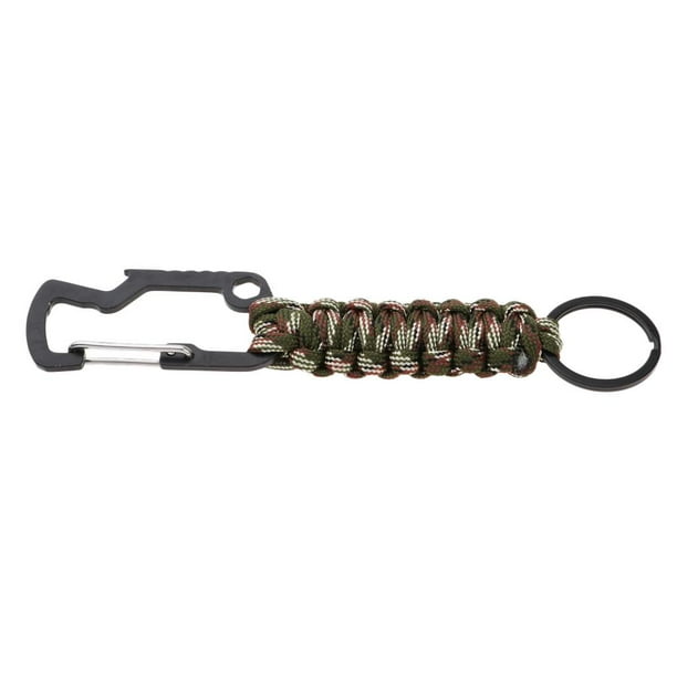 Lvero De Con Mosquetón Y Lvero, De De Utilidad De Cordón Para , Senderismo, Accesorios Para Bolsas Camufje verde del SOLEDAD Molle Paracord Llavero Gancho