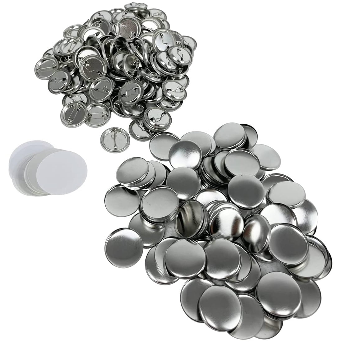 INTBUYING 100set 1.26in/32mm Round Badges Pin Back Button Metal for DIY Craft