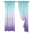 thumbnail image 2 of Purple and Blue Curtains for Bedroom Decor Set of 2 Single Panel Pocket Window Voile Pastel Sheer Ombre Rainbow Curtain for Room Decoration Teen Princess, 2 of 6