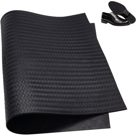 1pc Anti Skid Rubber Shoes Bottom Heel Sole Wear Resistant Raised Grain Repair Sole Pad for Boots Leather Shoes Rectangle Black 559x382x3.5mm