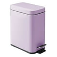 thumbnail image 7 of mDesign Small 1.3 Gallon Rectangle Metal Step Can, Liner/Handle, Wisteria Purple, 7 of 7