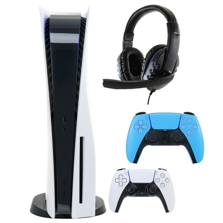 Sony PlayStation 5 Core with Extra Blue Dualsense Controller and Universal Headset