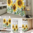 thumbnail image 4 of Bathroom Shower Curtain Yellow Sunflower Butterfly Watercolor Leaves Waterproof Shower Curtains with Hooks, Farm Wood Grain Bath Curtains Bathtub Curtain Home Decor 48x72in, 4 of 9