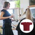 thumbnail image 4 of Uniforme de Coiffeur à Manches Courtes Blouses de Soins Cape de Coupe de Cheveux Fournitures de Coiffeur (Rouge), 4 of 6