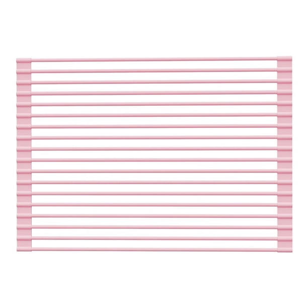 Escurridor de platos enrollable extensible, escurridor de platos multiusos resistente al calor, antideslizante y plegable