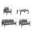 thumbnail image 3 of CozyHom Outdoor Aluminum Furniture Set For All Weather Metal Patio Sectional Sofa Patio Sectional Set With Table And Cushions, Gray, 3 of 10