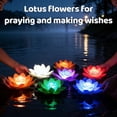 thumbnail image 4 of Plastic Foam Flower Artificial Diwali LotusLantern, Led Waterproof Flameless LotusTea Lights, Home Garden Pond Indian Temples Pooja Gifts, 4 of 9