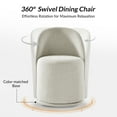 thumbnail image 4 of Swivel Barrel Dining Chair Kitchen Fabric Upholstered Dining Room Chair Living Room Beige, 4 of 8