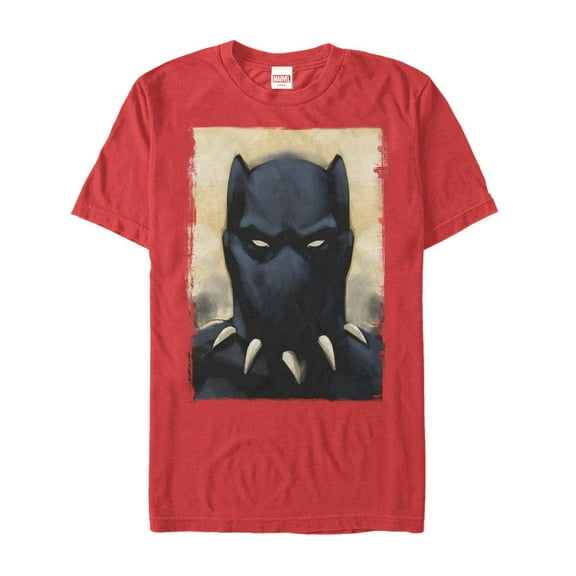 Men's Marvel Black Panther Watercolor Print  Graphic Tee Red Small